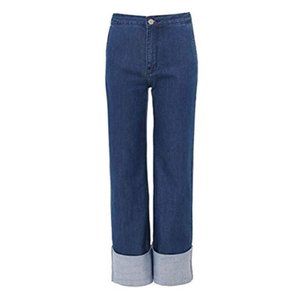 Kendall + Kylie Cuffed High Rise Trouser Jeans